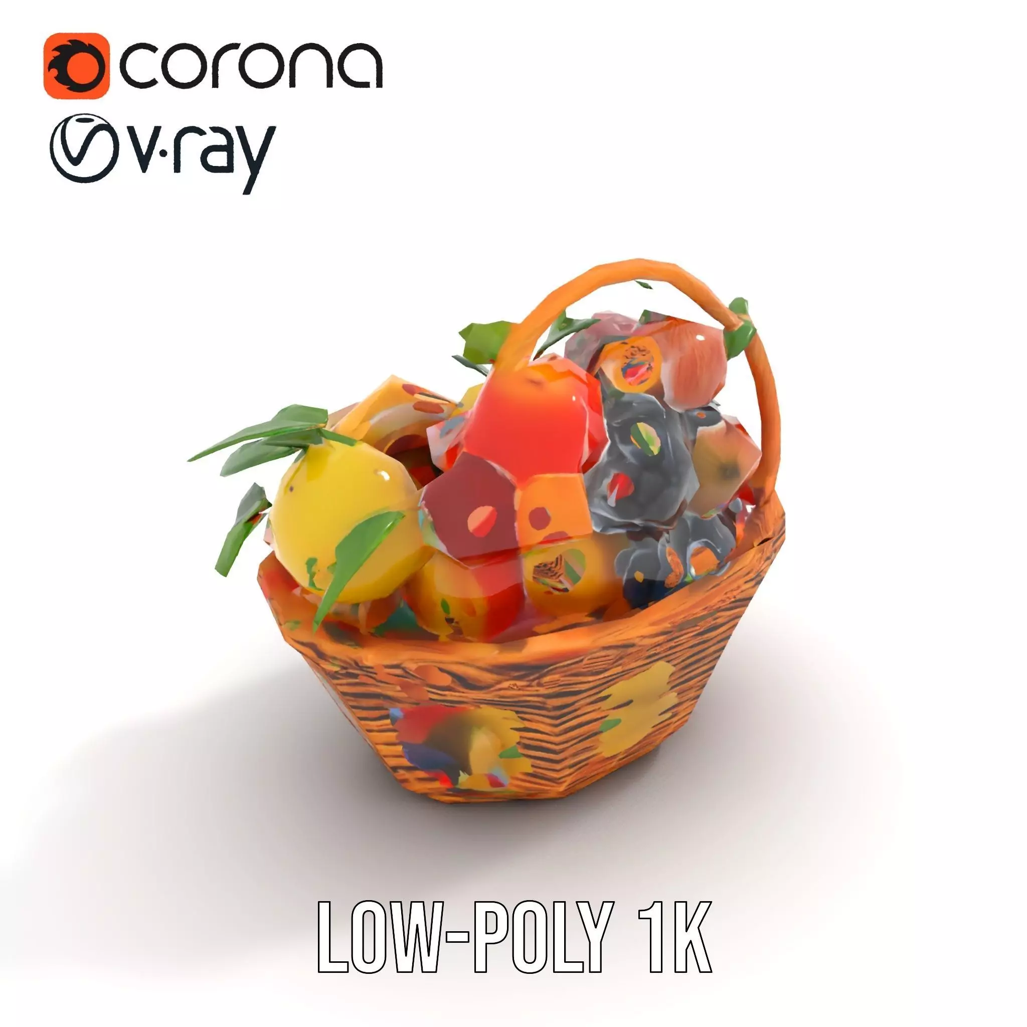 Vibrant Fruit Basket model pack Low-poly 3D model_28