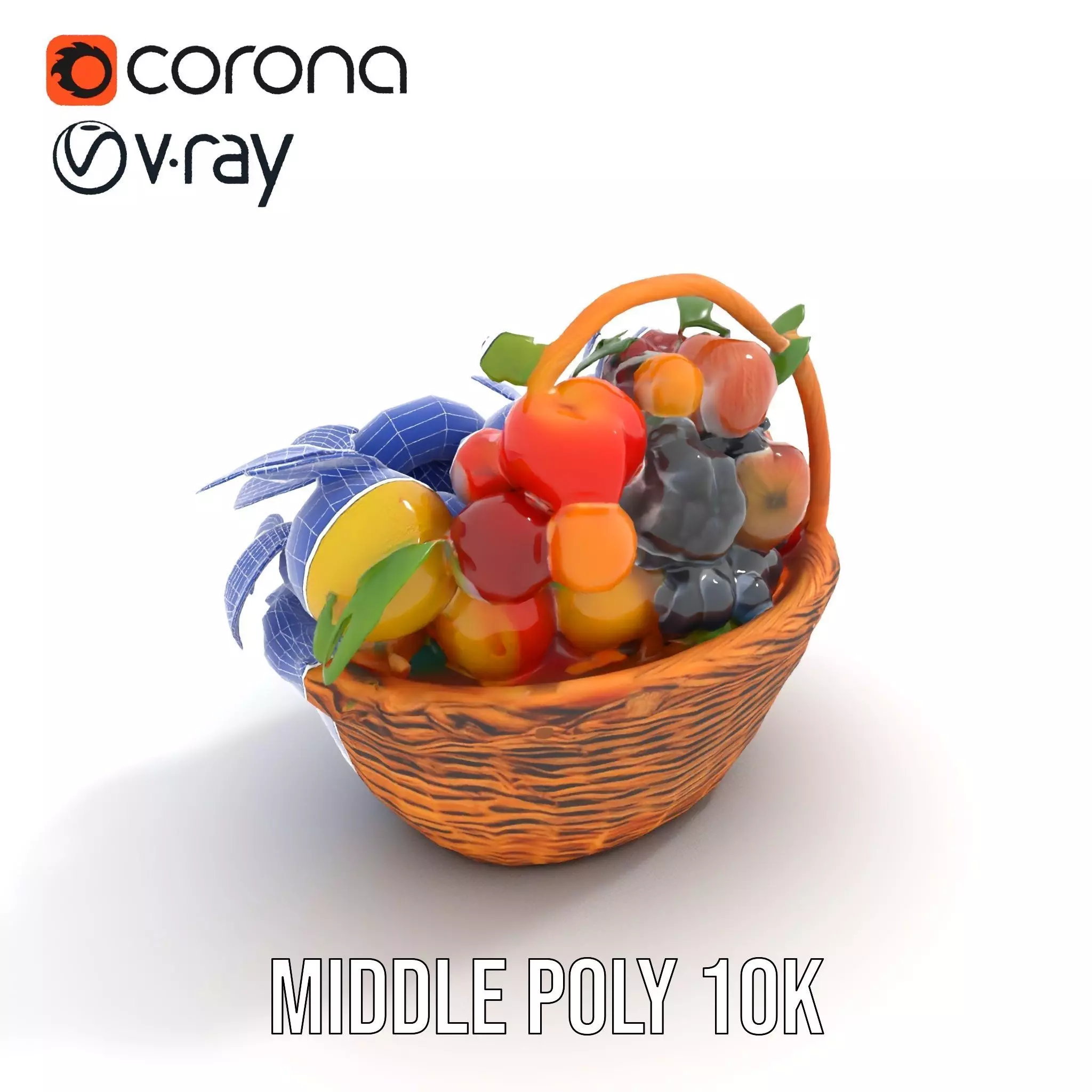 Vibrant Fruit Basket model pack Low-poly 3D model_21