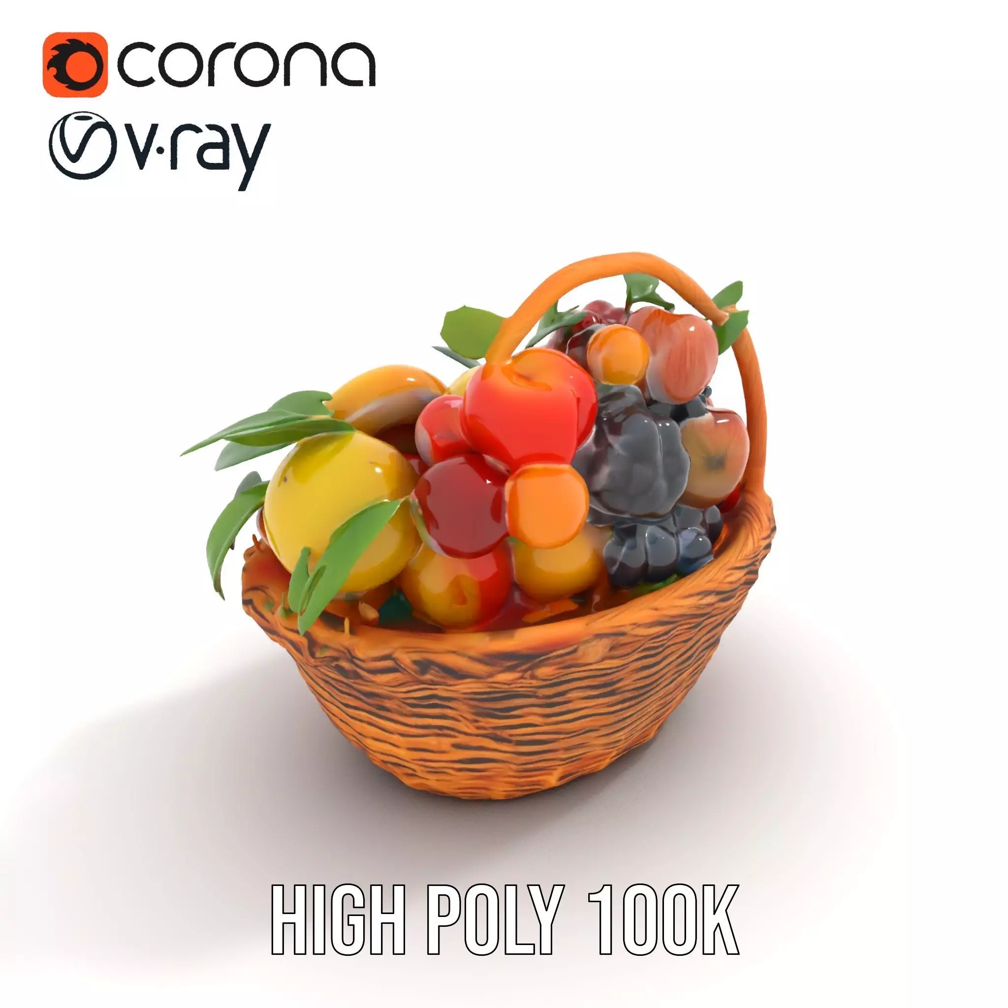 Vibrant Fruit Basket model pack Low-poly 3D model_23
