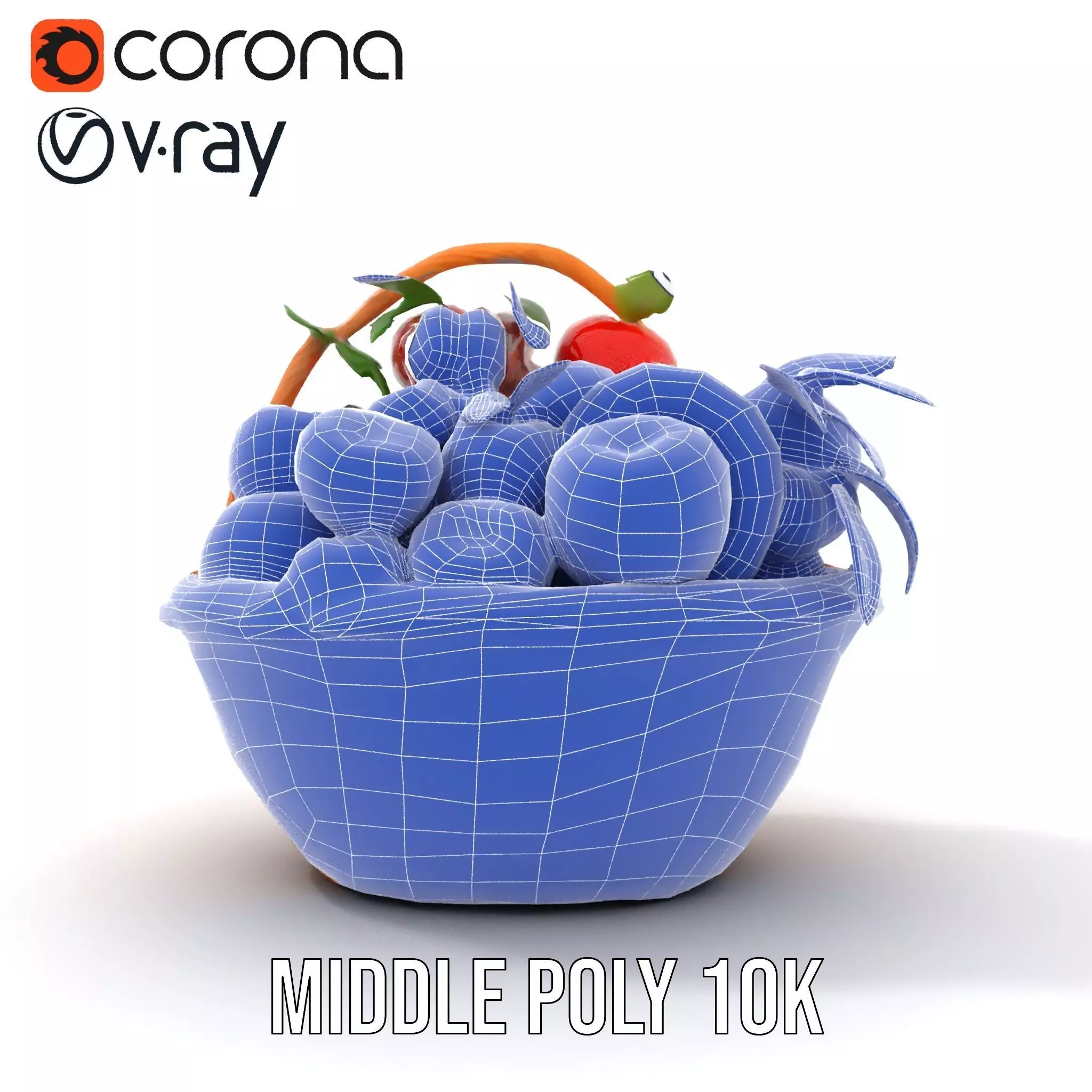 Vibrant Fruit Basket model pack Low-poly 3D model_11