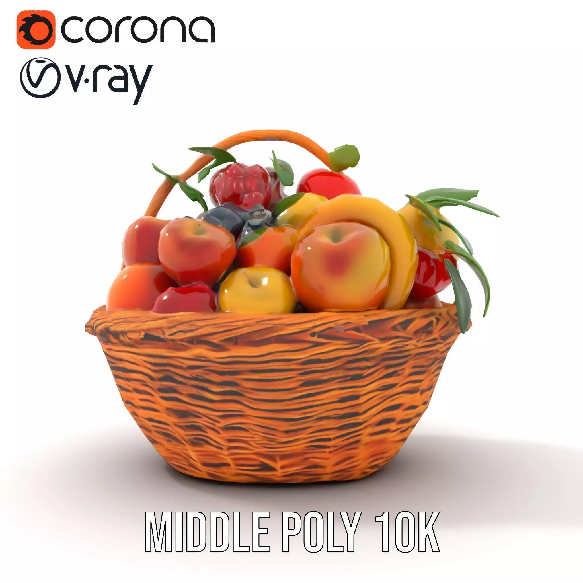 Vibrant Fruit Basket model pack Low-poly 3D model_15