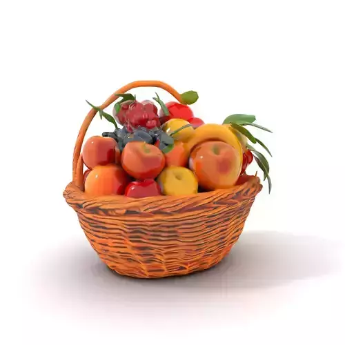 Vibrant Fruit Basket model pack Low-poly 3D model Vibrant Fruit Basket model pack Low-poly 3D model