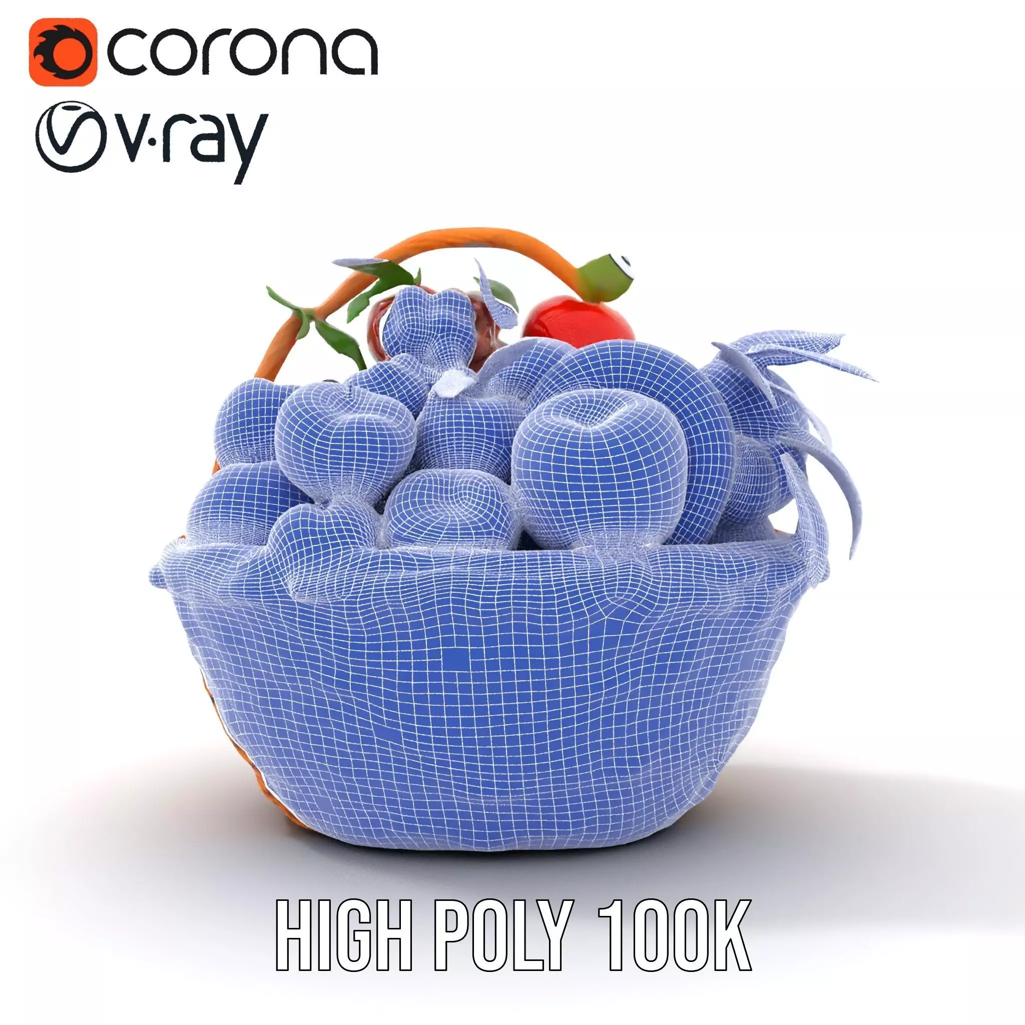 Vibrant Fruit Basket model pack Low-poly 3D model_33