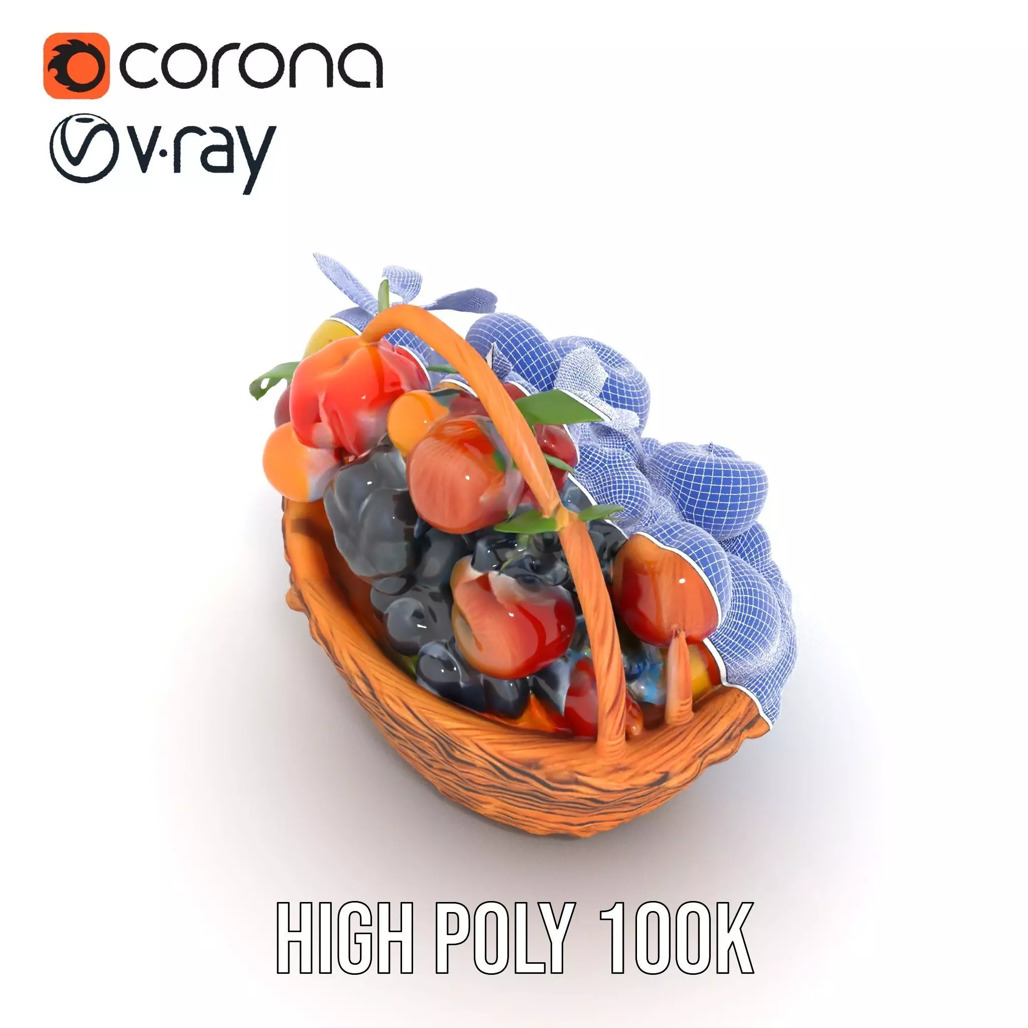 Vibrant Fruit Basket model pack Low-poly 3D model_26