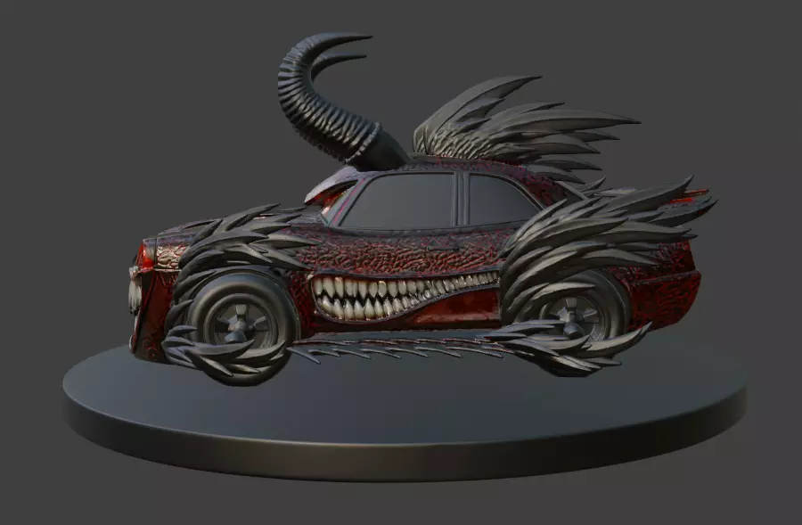 Halloween Beast Car Hellspawn Racer 3D print model_2