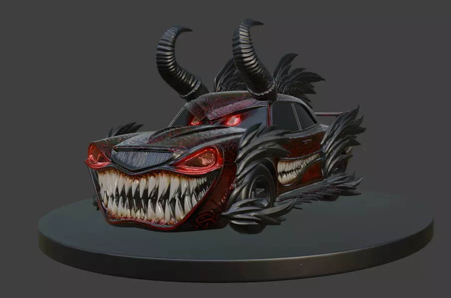 Halloween Beast Car Hellspawn Racer 3D print model_0