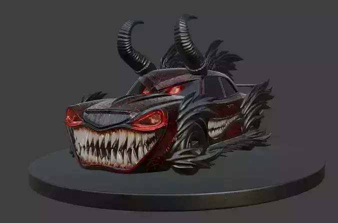 Halloween Beast Car Hellspawn Racer 3D print model