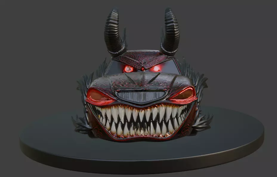 Halloween Beast Car Hellspawn Racer 3D print model_1
