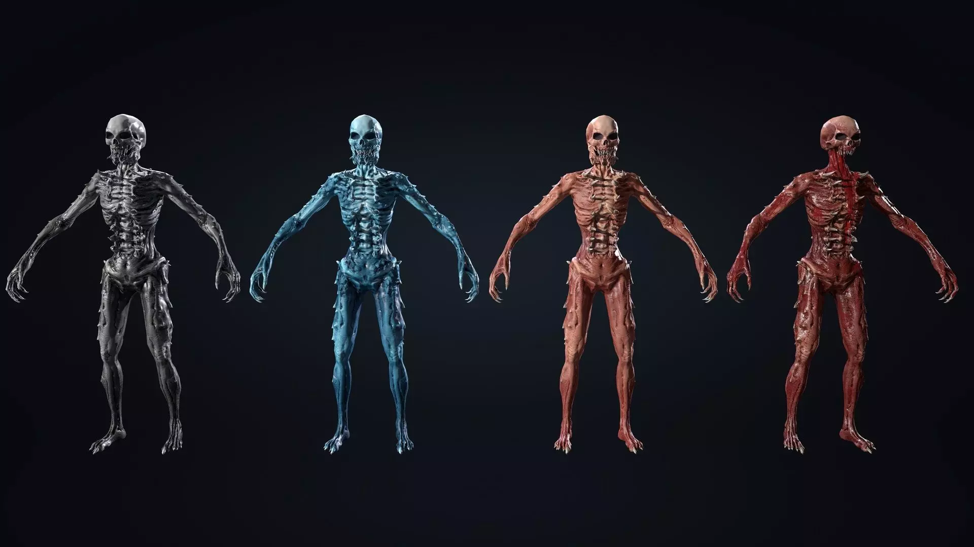 Monsters Mega Pack Horror Game Ready Bundle Low-poly 3D model_3