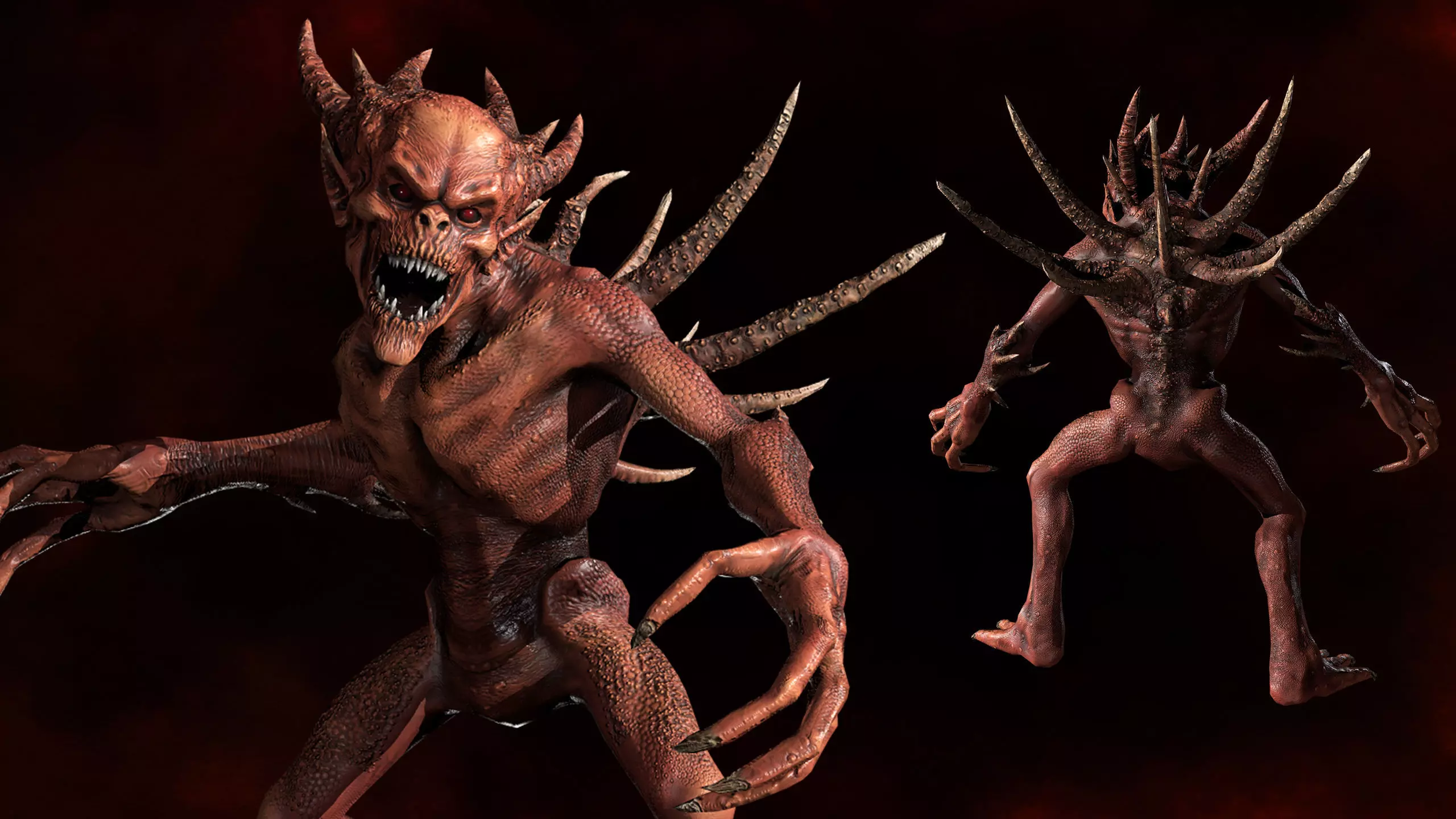 Monsters Mega Pack Horror Game Ready Bundle Low-poly 3D model_12