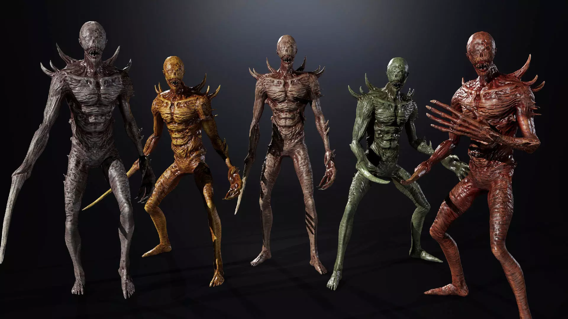 Monsters Mega Pack Horror Game Ready Bundle Low-poly 3D model_19