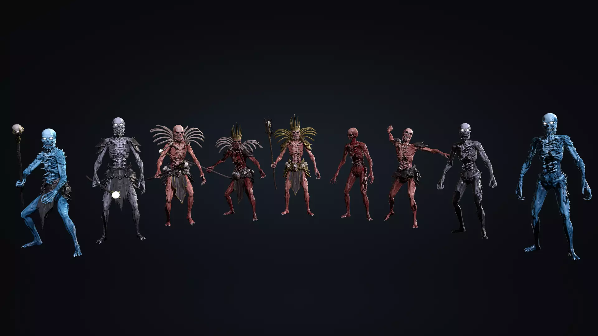 Monsters Mega Pack Horror Game Ready Bundle Low-poly 3D model_2