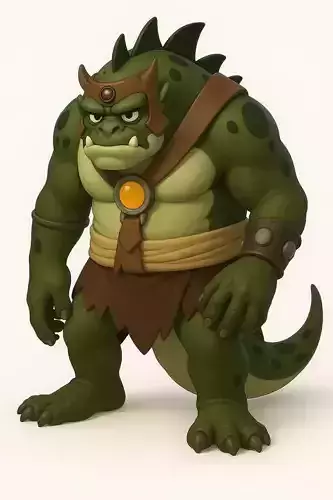 Fantasy Lizard Warrior 3D Model 3D model
