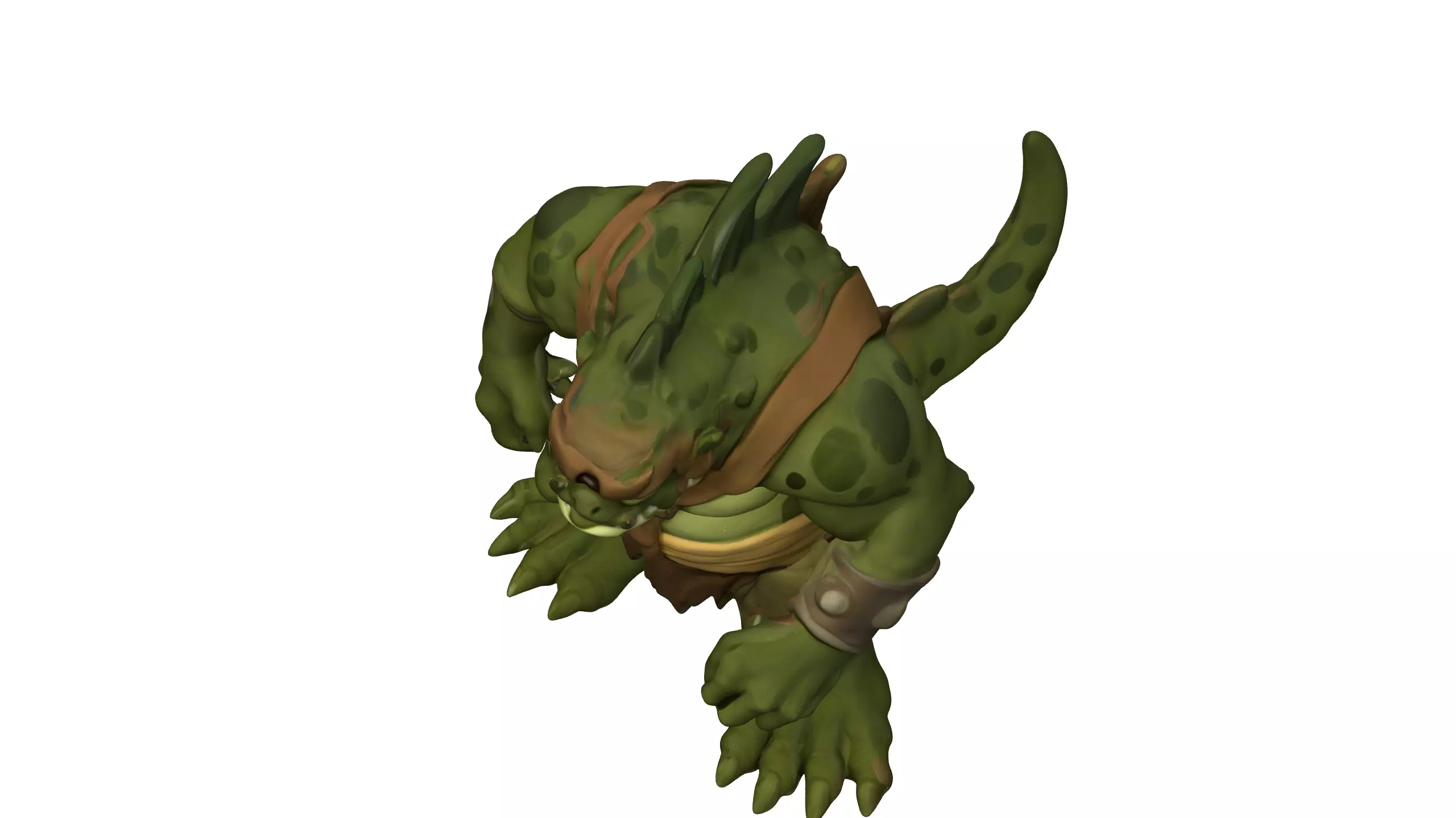Fantasy Lizard Warrior 3D Model 3D model_7