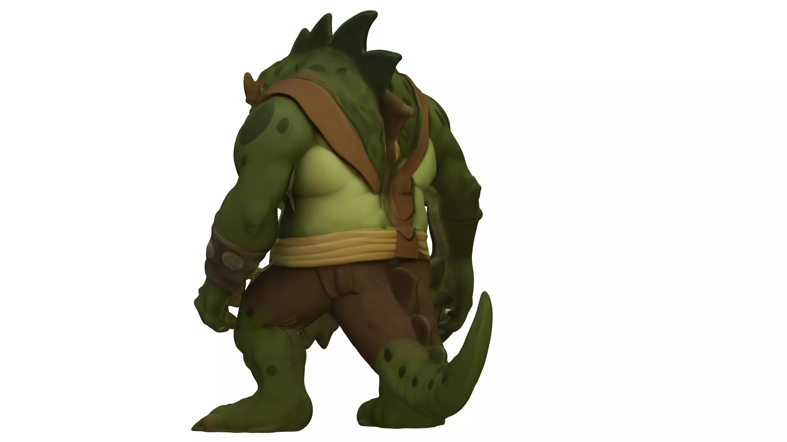 Fantasy Lizard Warrior 3D Model 3D model_6