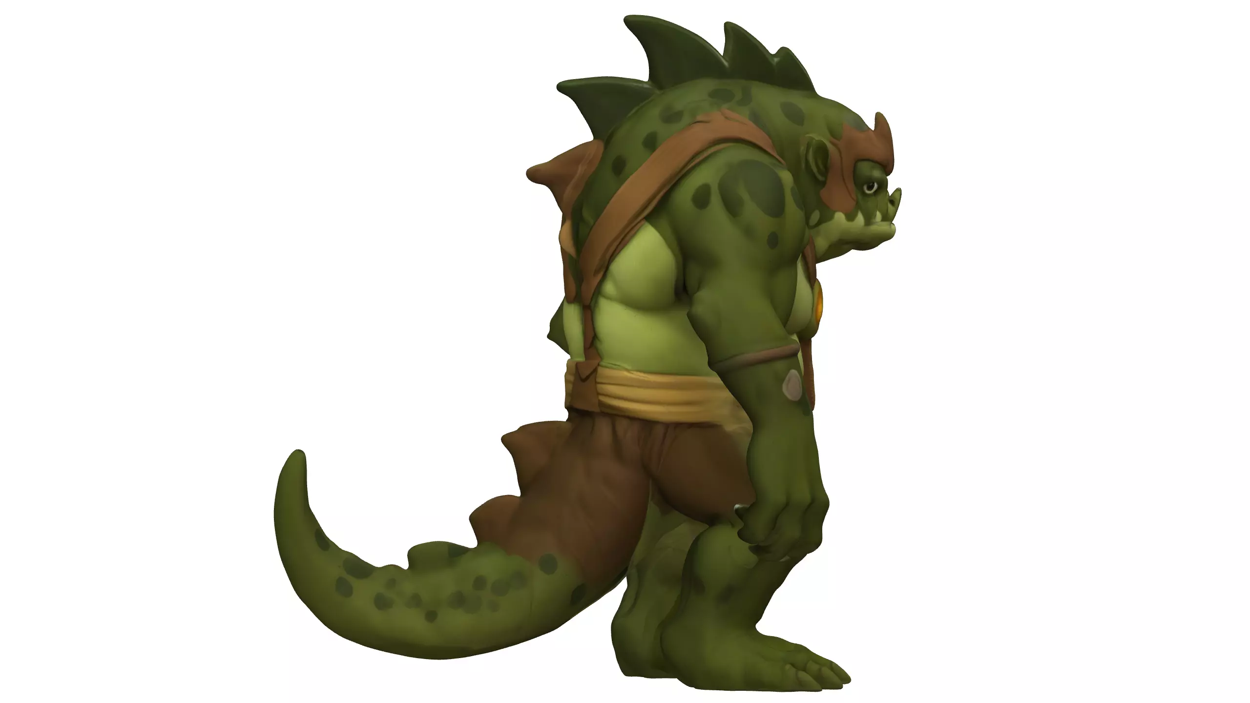 Fantasy Lizard Warrior 3D Model 3D model_4