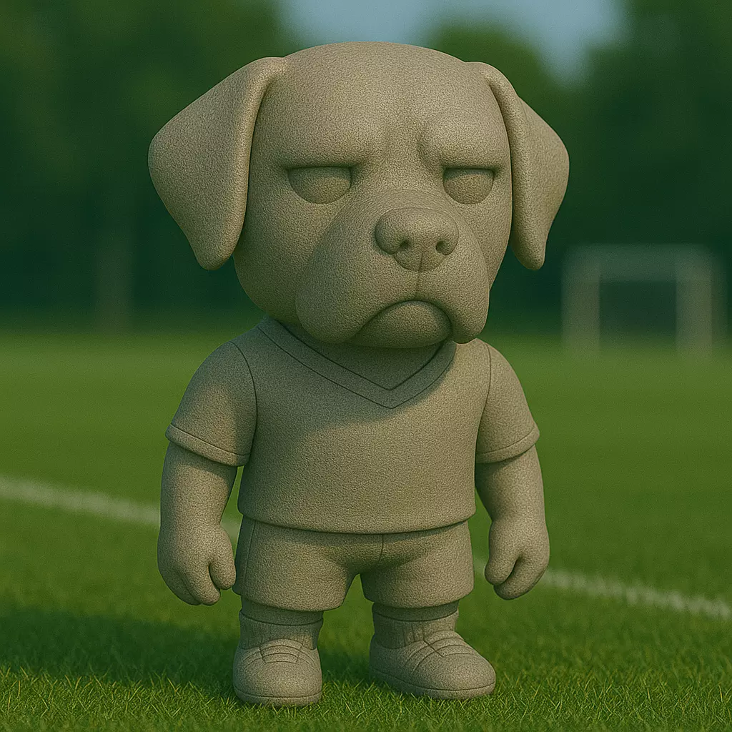 labrador futbolista STL 3D print model_0