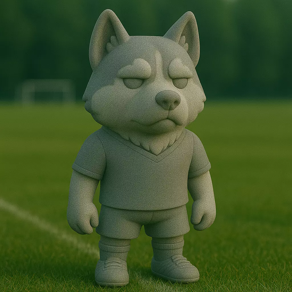 husky futbolista STL 3D print model_0