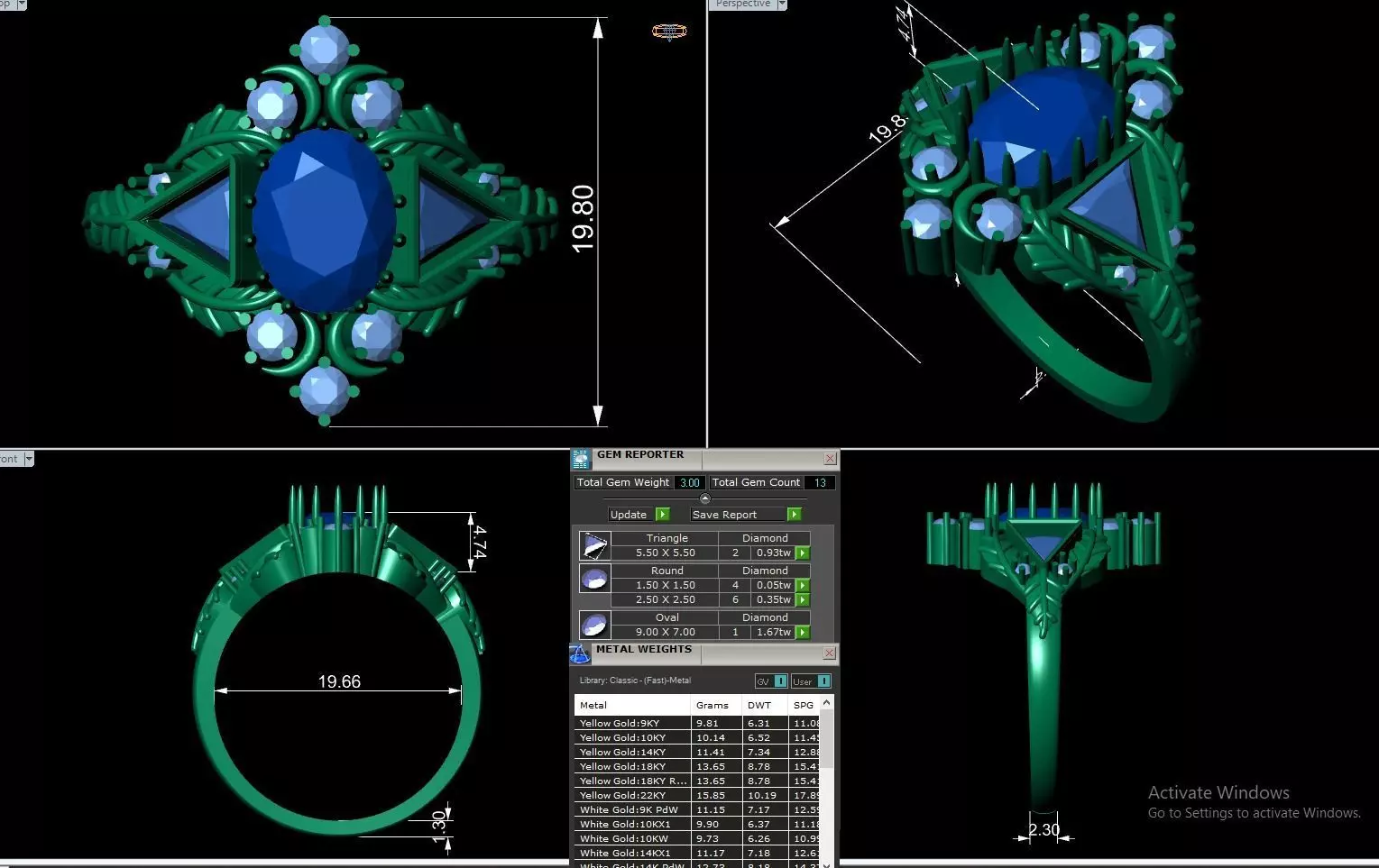 Engagement Ring 3D print model_4