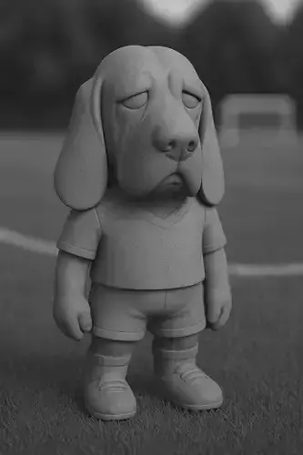 bassethound futbolista STL 3D print model