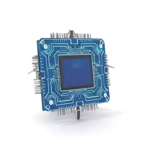 Blue Circuit Chip model pack Low-poly 3D model