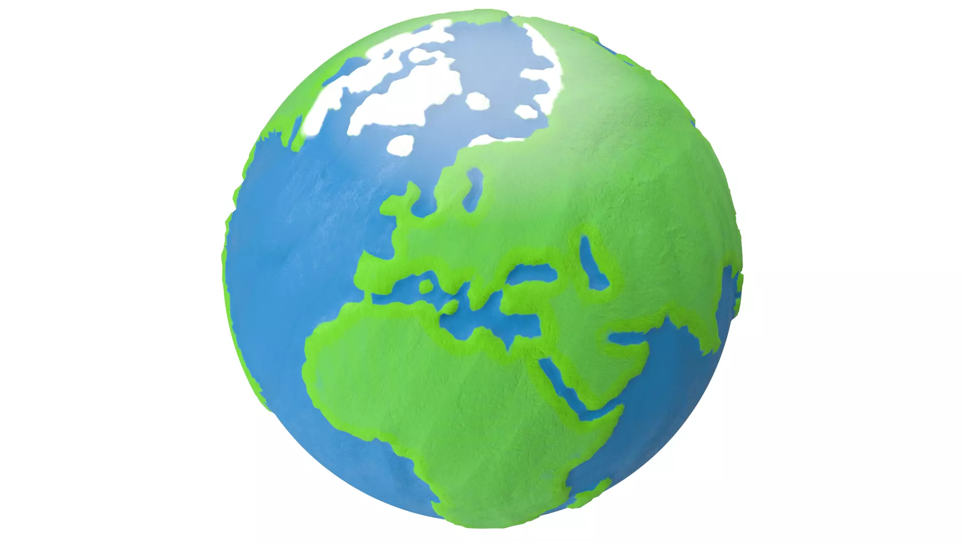 globe stylized Low-poly 3D model_1