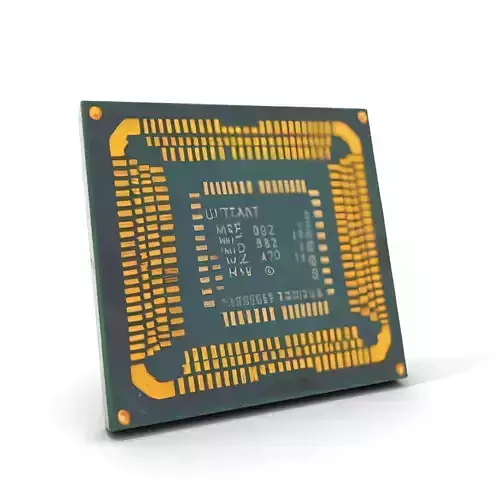 Golden Processor Chip model pack Low-poly 3D model