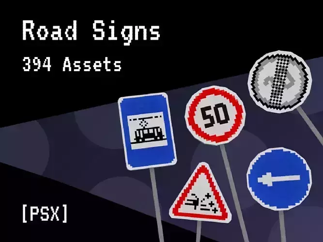 3D Road Signs - PSX Style
