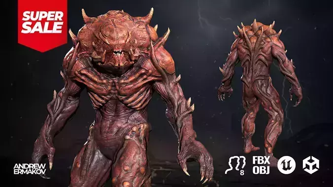 Monster5 Mutant Game Ready Character