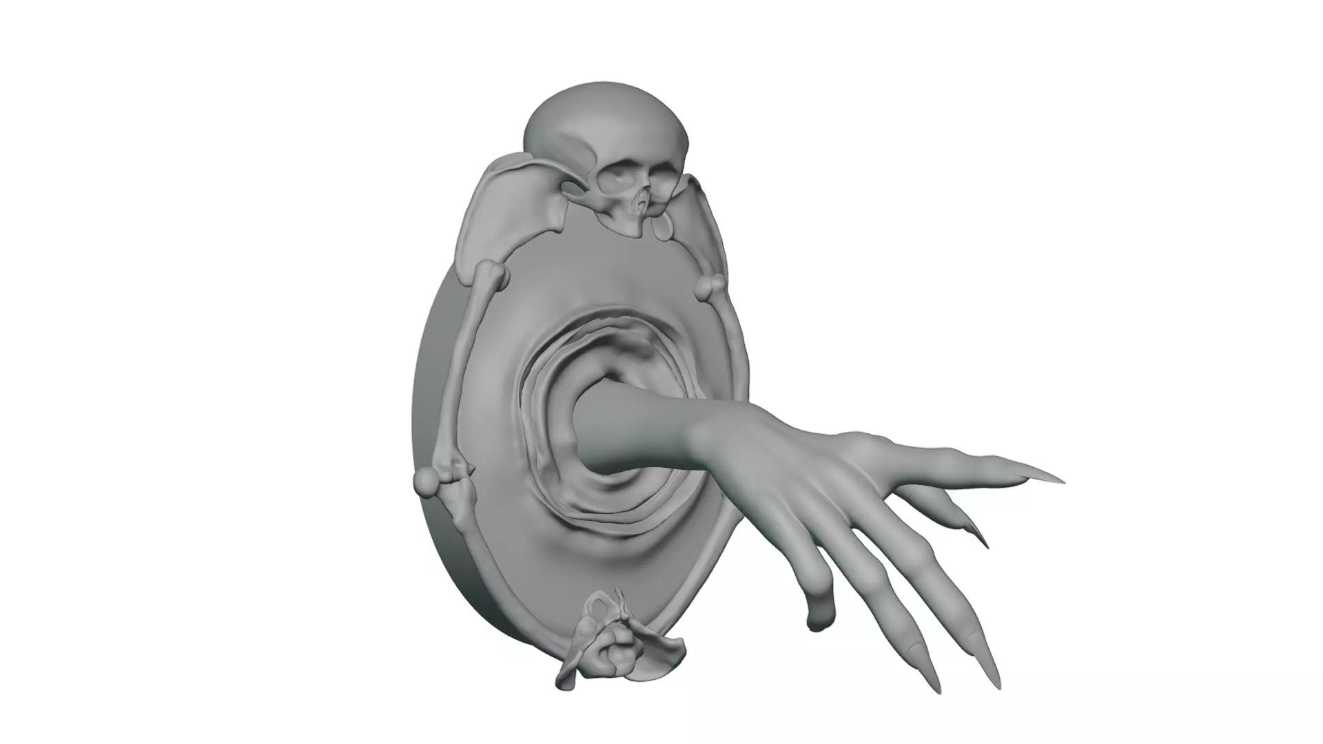 halloween Horror Hand Portal  3D print model_2