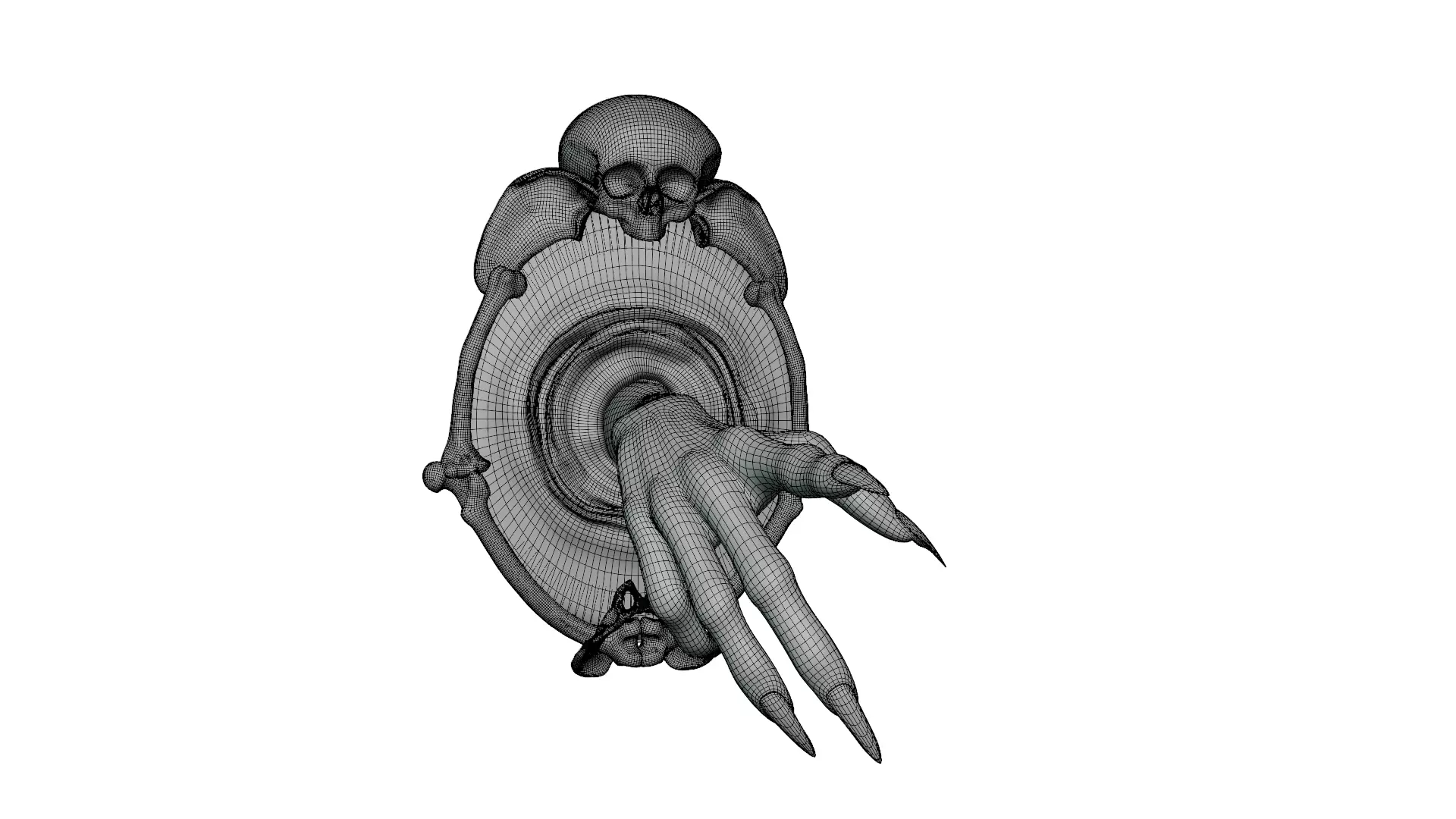 halloween Horror Hand Portal  3D print model_5