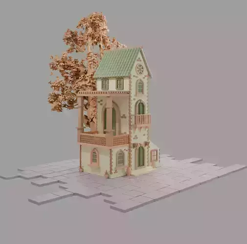 Stylized Fantasy House  Complete 3D Model Pack 