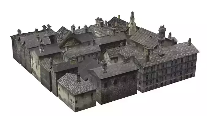 Medieval Exclusive Village House Pack Low Poly 3D Model Low-poly 3D model