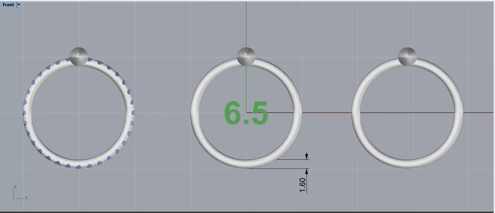 Cross Double Band Ring 3D print model_3