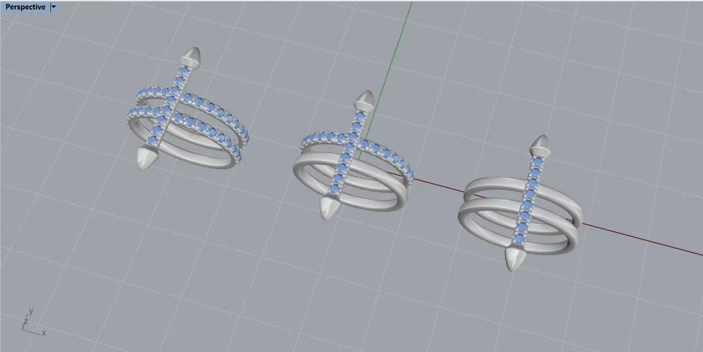 Cross Double Band Ring 3D print model_4