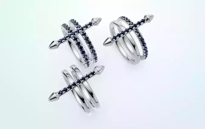 Cross Double Band Ring