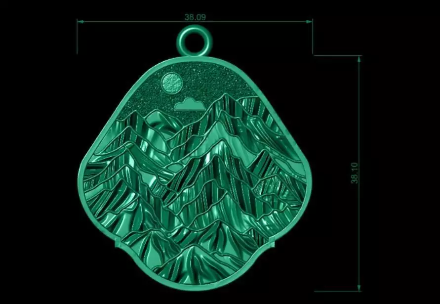 Beautiful colorful mountains pendant 3D print model_2