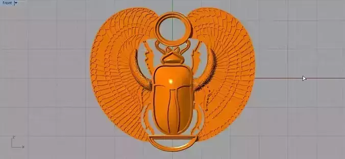 Egyptian pectoral scarab pendant for enameling or inlays