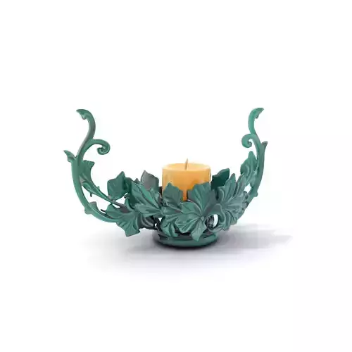 Emerald Leafy Candleholder model pack Low-poly 3D model