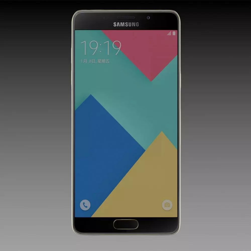 Samsung Galaxy A9 pro 2016 Champagne Gold 3D model_3