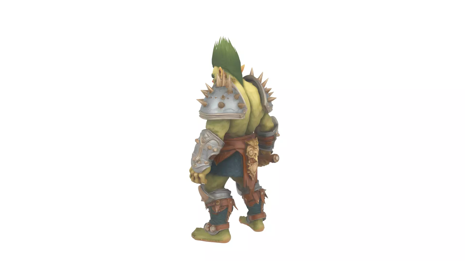 Fierce Muscular Goblin Warrior 3D Model in World of  Style 3D model_5