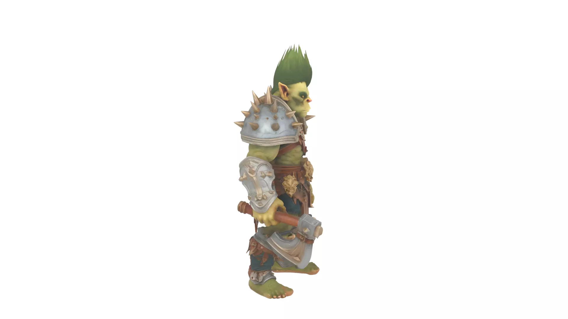 Fierce Muscular Goblin Warrior 3D Model in World of  Style 3D model_3