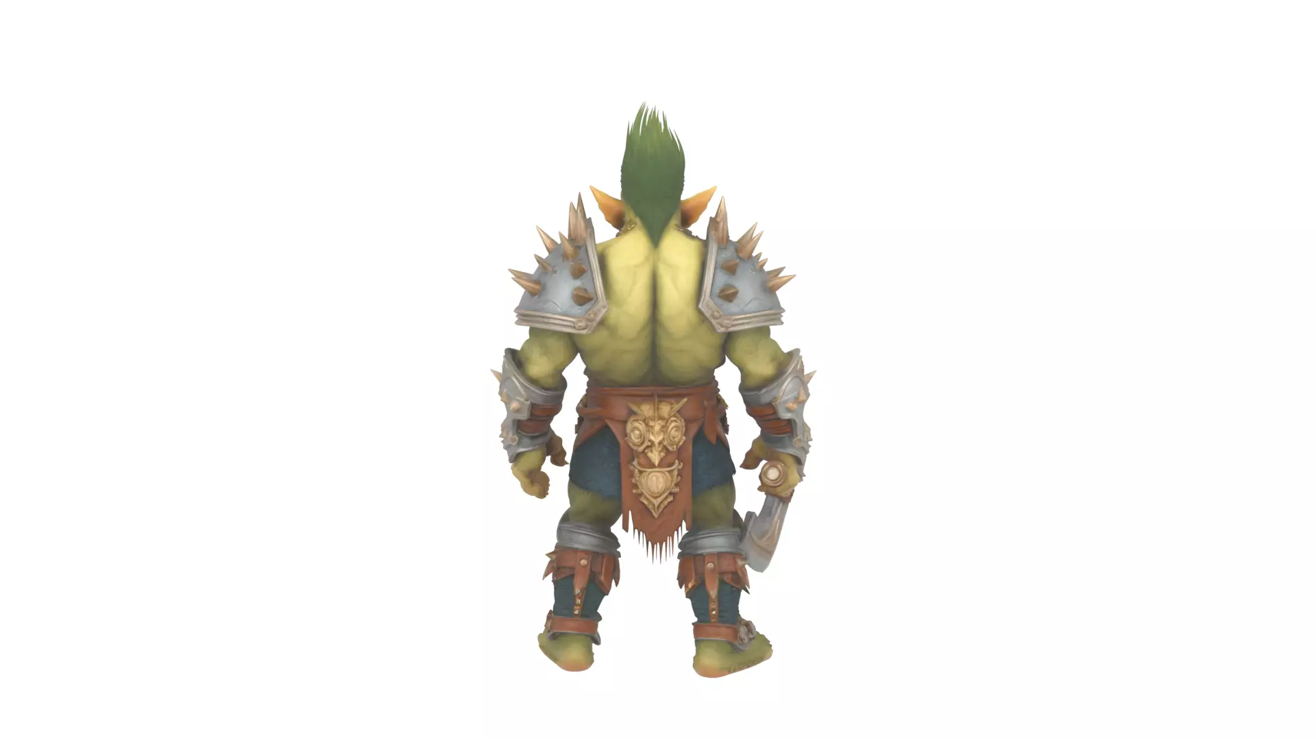 Fierce Muscular Goblin Warrior 3D Model in World of  Style 3D model_4