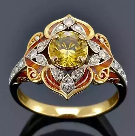 Beautiful ring for enameling