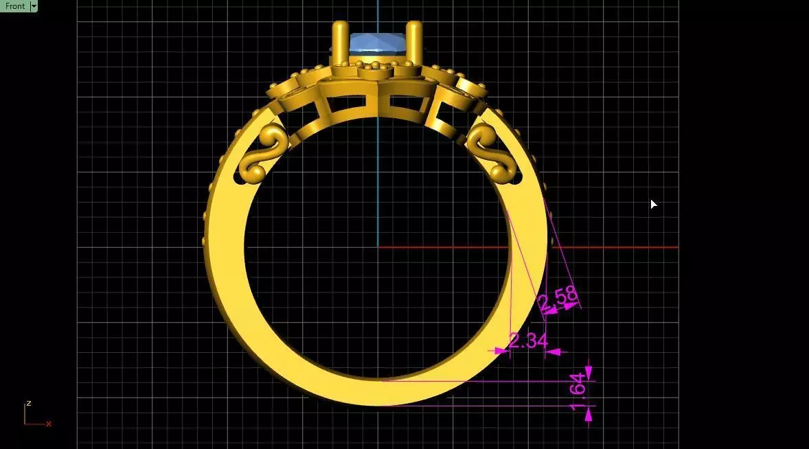 Beautiful ring for enameling 3D print model_2