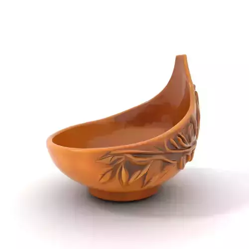 Rustic Leaf Carved Bowl model pack Low-poly 3D model