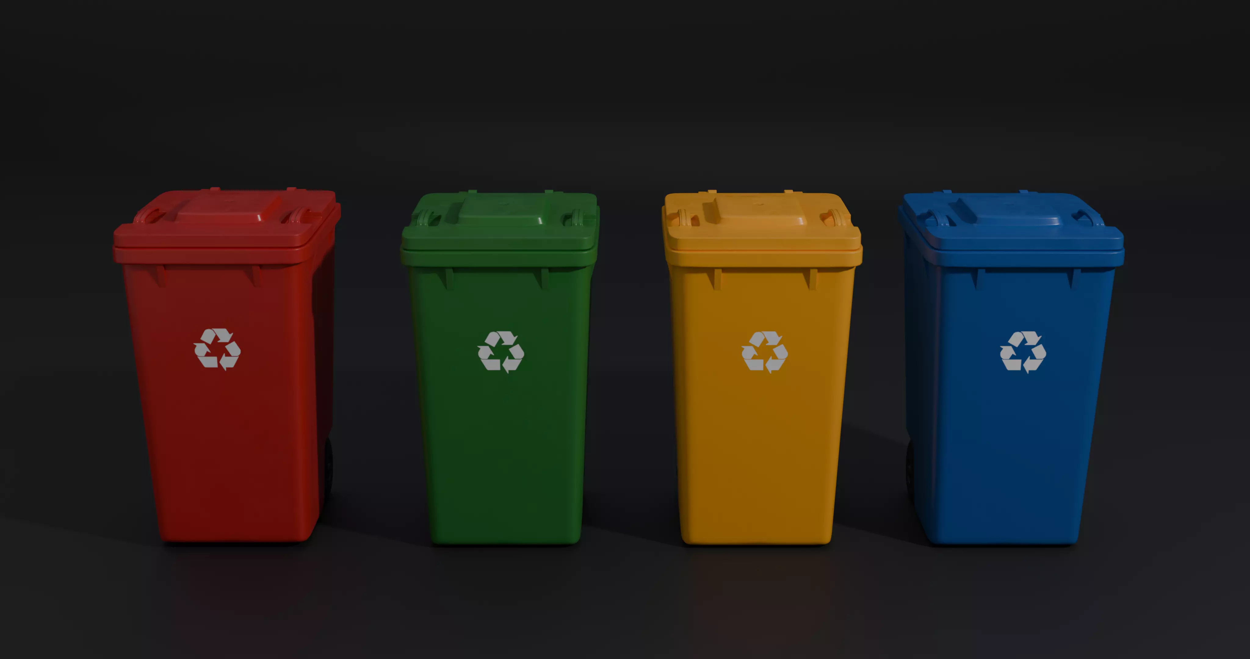 Trash Bin - low poly - clean - dirty  with LODS Low-poly 3D model_2