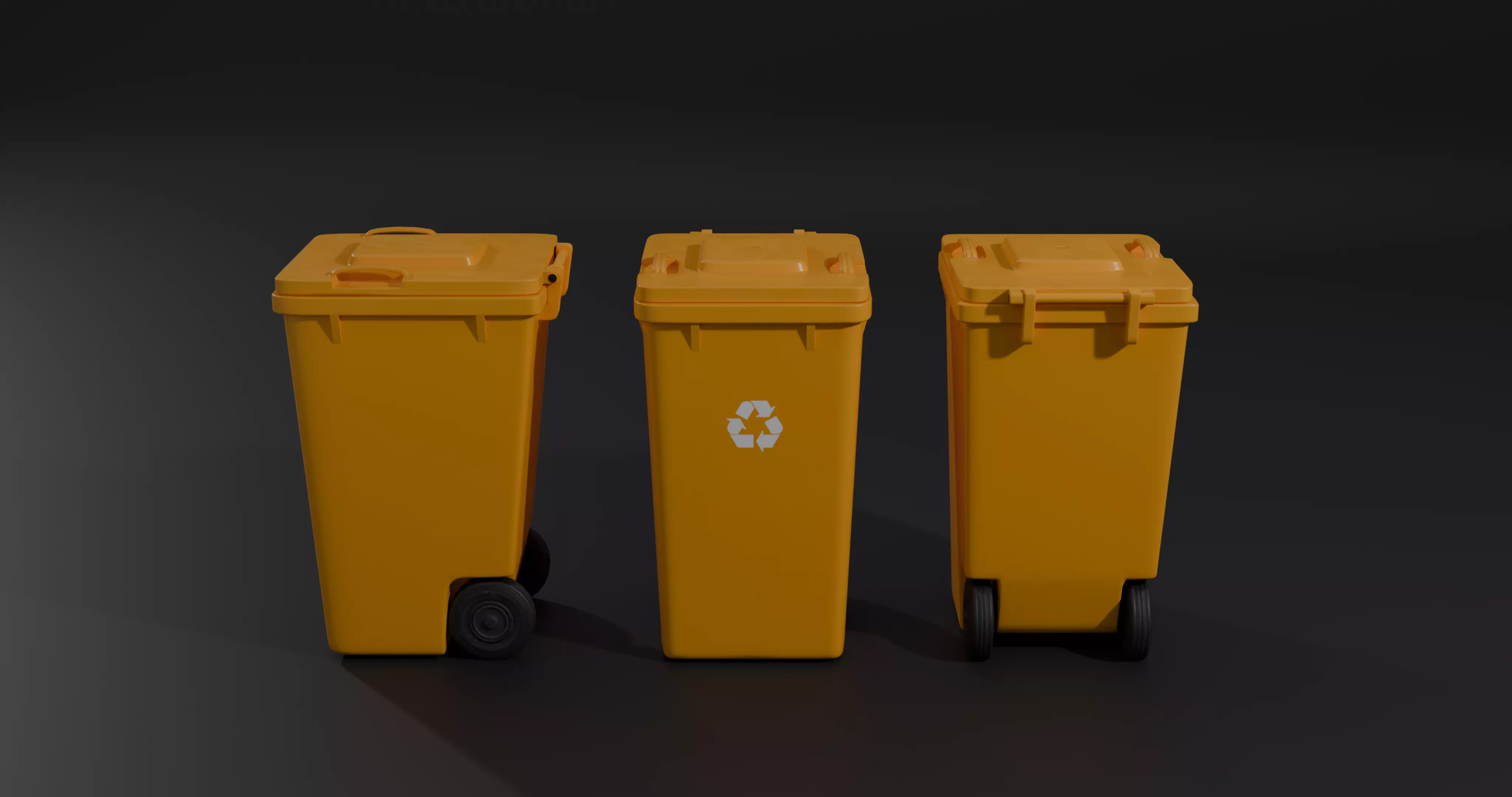 Trash Bin - low poly - clean - dirty  with LODS Low-poly 3D model_15