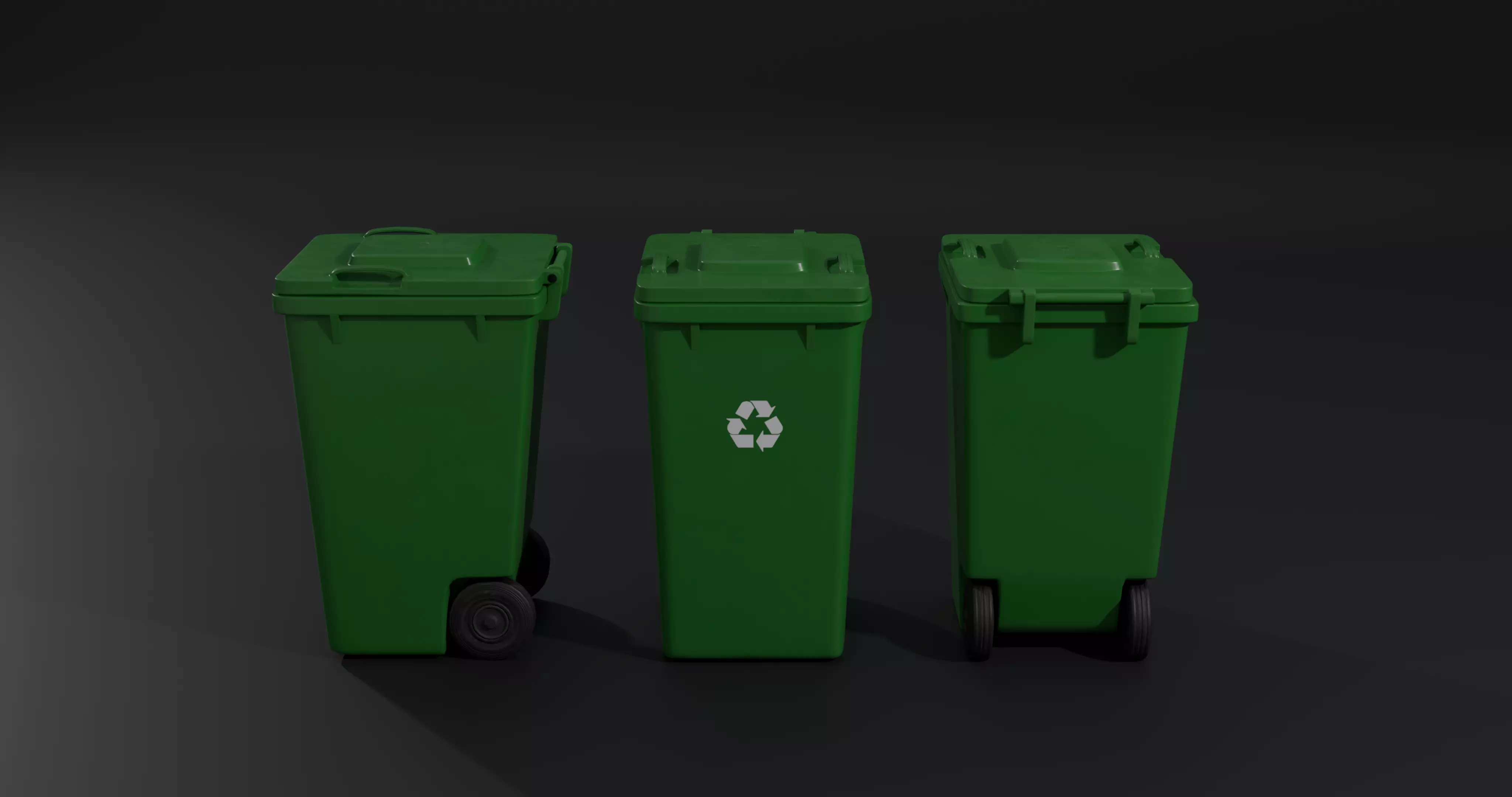 Trash Bin - low poly - clean - dirty  with LODS Low-poly 3D model_16