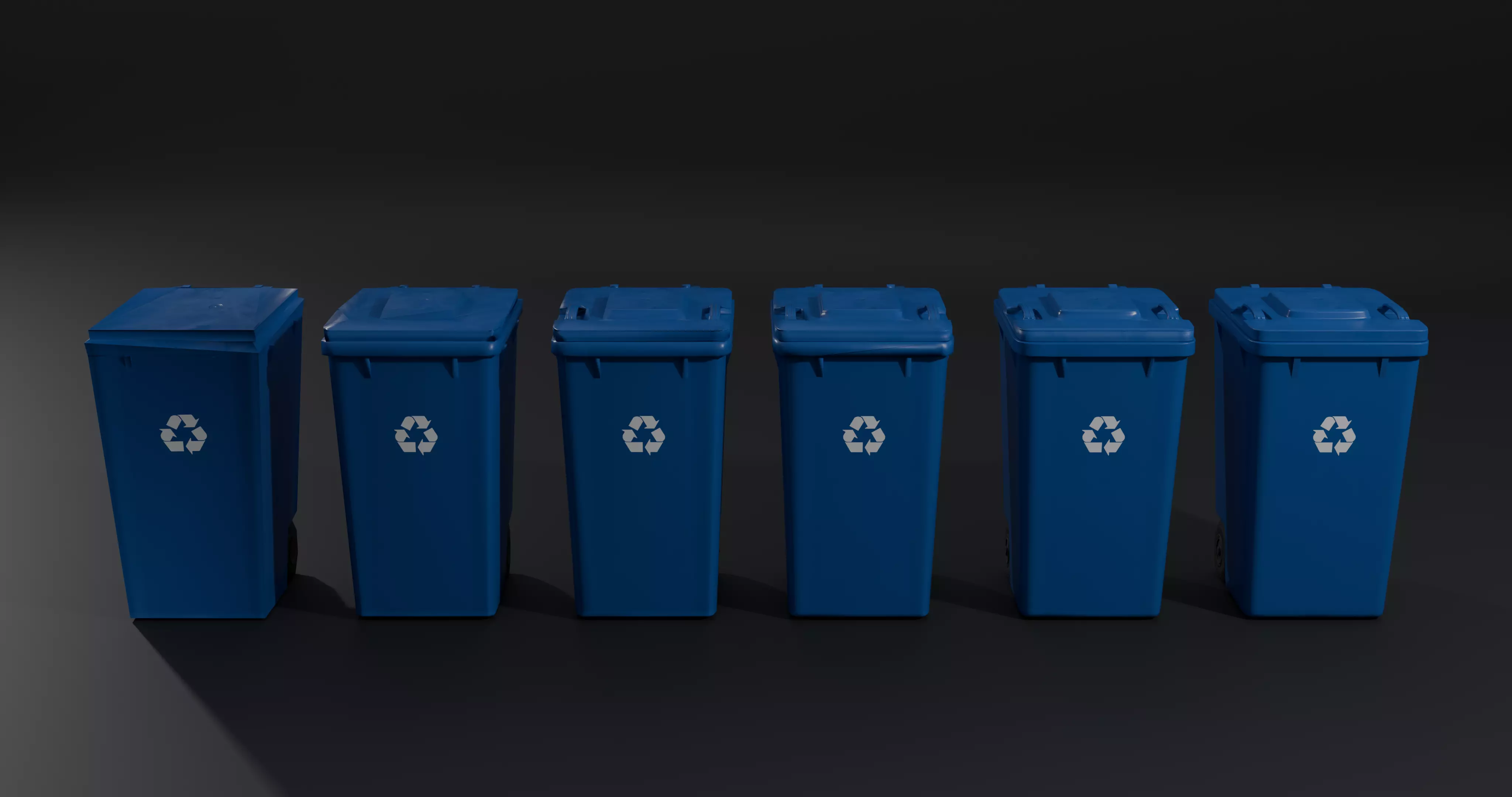 Trash Bin - low poly - clean - dirty  with LODS Low-poly 3D model_26